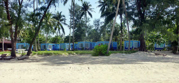 Beach Bungalows on the white sand beach